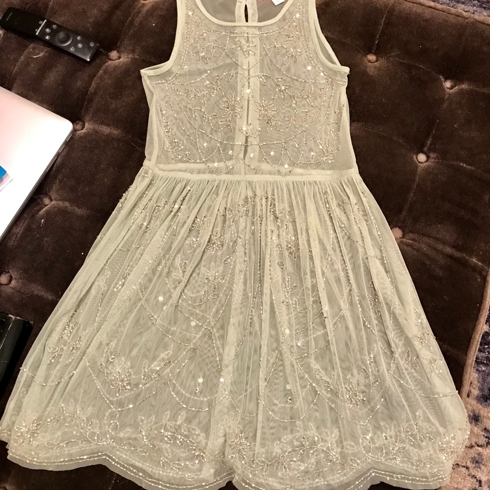 Ruby & Bloom sheer appliqué dress